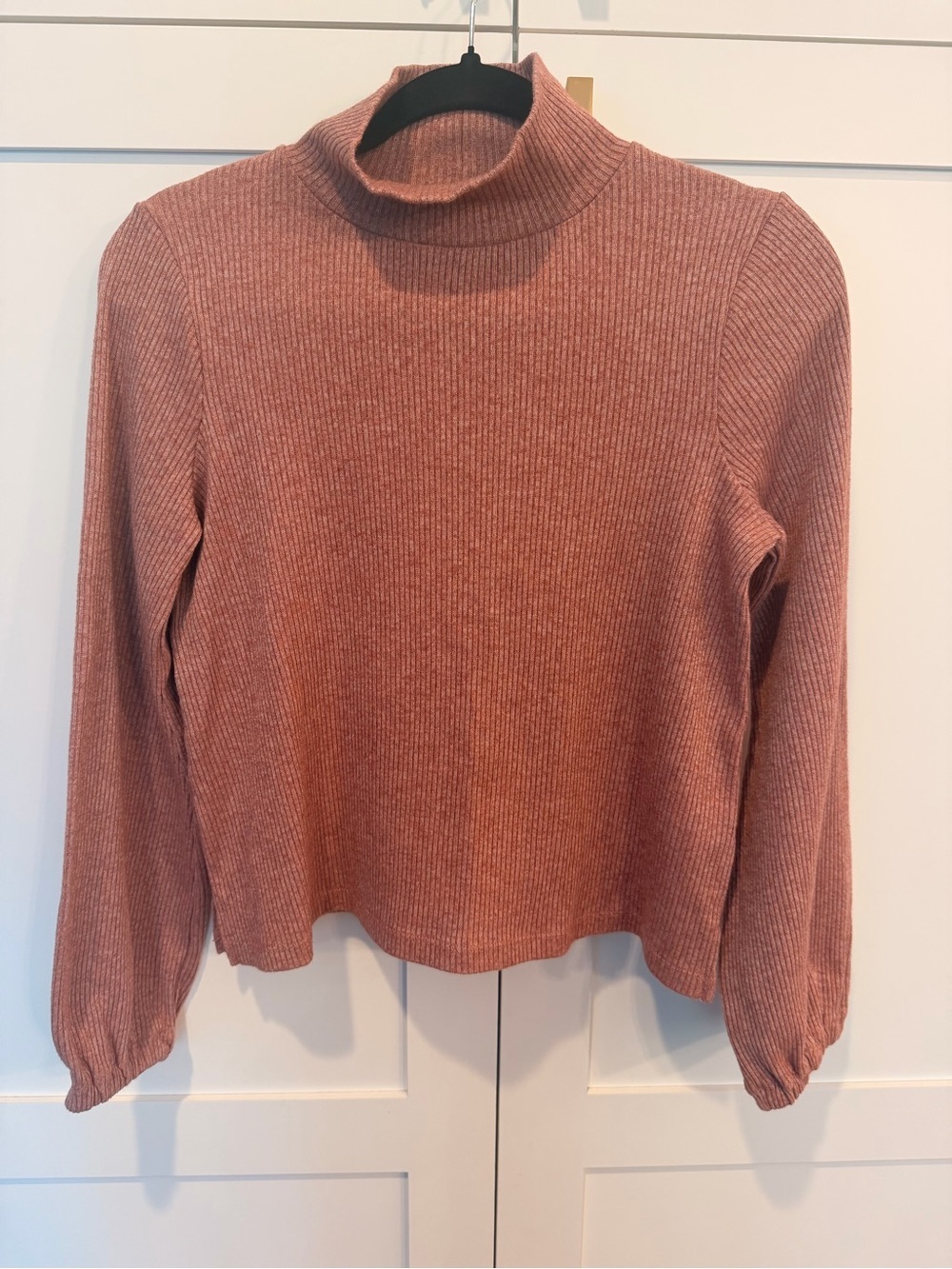 Madewell Cozy Ribbed Turtleneck Sweater in Dusty Rose
